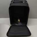 Small Wig Travel Box with Top Handle, Shoulder Strap & Double Zipper, Carrying Case with Removable Head-Holding Base - Black Square Design - by Adolfo Design