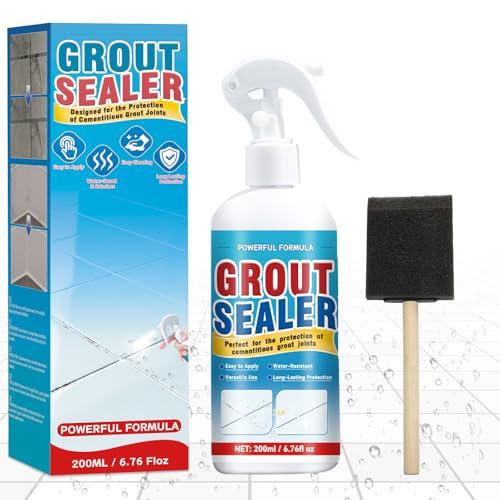 Grout Sealer, Waterproof Grout Sealer for Shower Tile, Clear Grout and Tile Sealer Spray, Long Lasting Shower Sealant for Floor, Bathroom, Stone, Marble, Indoor and Outdoor (200ml)