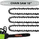 18 Inch Chainsaw Guide Bar and Chains 62 Drive Links, 3/8" LP Pitch, 050" Gauge, 18-Inch Replacement Chainsaw Chains Compatible with Husqvarna, Echo, Poulan, Craftsman and more (1 Bar + 3 Chains)