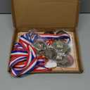Huquary 12Pcs Basketball Award Medals with 12 Pcs Achievement Award Certificates Team Participation Trophies with Red White Blue Striped Ribbon for Sports Party Favors Team Competitions Trophy Prize