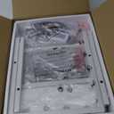 BOLUO White Nightstand with Charging Station, LED Night Stand with 2 Fabric Drawers, Bedside Table with USB Ports and Outlets, Nightstand for Bedroom Modern