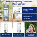 AQUSOFT 14.2 oz/420ml Portable Hydrogen Water Bottle with SPE-PEM Technology Type-C USB Rechargeable Hydrogen Water in 3 Minutes | Borosilicate Glass Hydrogen Water Ionizer Cup | 2-in-1 Usage Modes