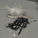 Roaring Art Deco 1920s Flapper Feather Headpiece Roaring 20s Great Gatsby Headband for Women 1920s Headwear (5877white)