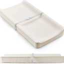 Soft Baby Diaper Changing Pad with Cotton Cover - Waterproof Changing Table Topper with Washable Cover and Safety Straps Fits All Standard Dressers - The Perfect Pad for Your Baby Girl or Boy
