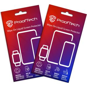 ProofTech Liquid Glass Screen Protector - Wipe On Scratch and Crack Resistant Nano Protection for All Phones Tablets Smart Watches Universal (2 Pack)