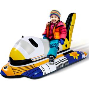 Camuland Inflatable Snow Tube for Sledding with Heavy Duty Premium Canvas Cover Inflatable Snow Sled with Reinforced Handles Great for Winter Outdoor Sports and Christmas