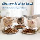 8 Pack Stainless Steel Cat Food Bowls, Cat Dishes Shallow Whisker-Friendly Metal Dishes with Non-Slip Silicone Bottom, Easy to Clean Indoor Feeding Bowls for Cats, Kittens & Small Dogs (6.7")