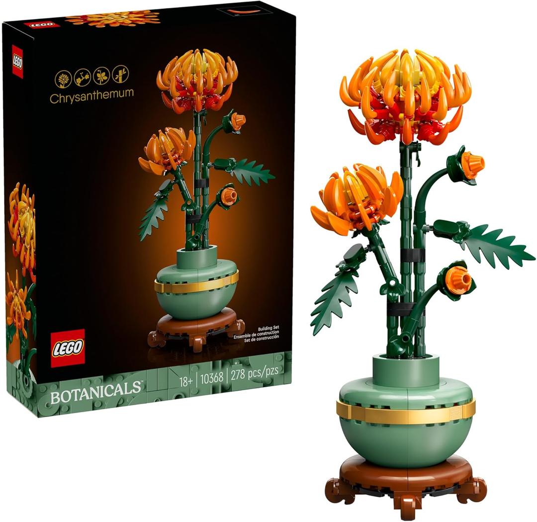 LEGO Botanicals Chrysanthemum Building Set for Adults Ages 18+ - Artificial Flower for Dinner Table Centerpieces & Decoration - Gift for Birthdays - 10368