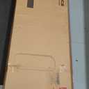 SONGMICS Jewelry Organizer, LED Jewelry Cabinet Wall/Door Mounted, Lockable Rounded Wide Mirror with Storage, Interior Mirror, 3.9 x 16.5 x 42.5 Inches, White Surface with Greige Lining