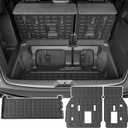 powoq 3rd Row Cargo Mat Compatible with 2021-2026 Toyota Sienna Trunk Mat Backrest Mat TPE Cargo Liner Replacement for 2021 2022 2023 2024 2025 2026 Toyota Sienna Accessories(Trunk Mat+Backrest Mat)