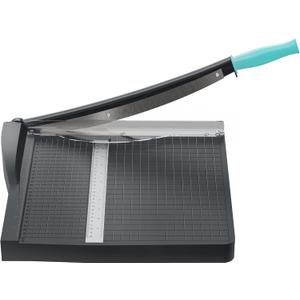 Papercutter 12" Cut Length Guillotine Paper Cutter, Heavy Duty Paper Trimmer with Safety Guard and Blade Lock, Large Paper Cutting Board for Cardstock, Photos, Office, Classroom, Studio