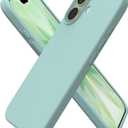 ORNARTO Compatible with iPhone 17 Case 6.3, Slim Liquid Silicone 3 Layers Full Covered Soft Gel Rubber Phone Case Protective Cover 6.3 Inch, Celadon Green