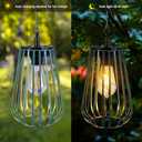 Hanging Solar Lantern Outdoor Light - Solar Powered Chandelier Lights Waterproof RetroMetal Decorative Lantern for Yard Tree Fence Patio Pathway Garden Porch Gazebo Dcor (Style-2)