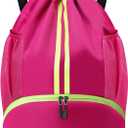 BROTOU Soccer Bags, Football Backpack, Volleyball Bag, Drawstring Backpack with Ball and Shoe Compartment, Football bags for Equipment Swim Gym Bag