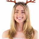 Ciieeo 1PC Flocking Reindeer Headband Adorable Xmas Antler Hairband Christmas flocking Antlers Headband for Christmas Party Decoration