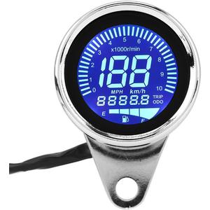 Universal Motorcycle Odometer LCD Digital Speedometer Tachometer Gauges with Night Light Fit for Most Popular 12V Motorbike