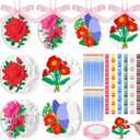 Rotatingpals 24 Pack Flower Ceramic Painting Kit Paint Your Own DIY Ceramics to Paint Floral Tea Party Decorations Favors Arts and Crafts Set for Activity Birthday Party Supplies