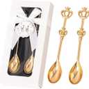 60Pieces(30 Packs) Crown Tea Spoons for Wedding Favors,Bridal Shower or Baby Shower Favors, Dringk Spoon Gifts or Souvenirs for Guests Bulk