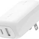 Belkin 42W Dual Port Charger Block, USB-C + USB-A Charger - Super Fast Charging - Samsung Galaxy S25, Apple iPhone 16, 15, 14, 13, Pro, Plus, iPad, MacBook, Pixel, Nintendo Switch 2 & More - White