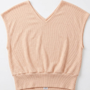 SOLY HUX Women's V Neck Knit T Shirt Short Sleeve Dressy Casual Tee Tops Small