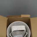 3 Pcs Rattan Bathroom Accessories Set Wicker Handwoven Trash Can Basket Waste Paper Basket Square Tissue Box Holder Toilet Vanity Tray for Kitchen Office Organizer Decorative(White)