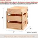 Mulush Pull Out Drawers For Cabinets, 14''W21''D19''H Soft Close Slide Out Wood Shelves Storage Organizer for Kitchen, 3-Tier, Finished, Heavy-Duty, Bottom Assembly