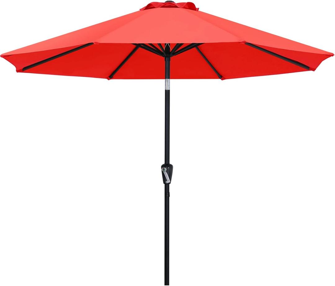 ABCCANOPY 7.5FT Outdoor Patio Umbrella, UV Protection Table Umbrella w/Crank for Easy Set Up, Suitable for Garden, Lawn, Deck & Backyard (Red)