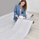 2 Rolls 15.7''x10FT Peel and Stick Vinyl Flooring Roll FOGZUVR: 25.73 Sq.ft Self-Adhesive Wood Grain Peel and Stick Floor Tiles Waterproof for Living Room, Bedroom, Bathroom & Kitchen(Paleish Grey)