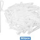 80pcs Plastic Curtain Hooks, Adjustable Pinch Pleat Hooks, Ratchet System Pinch Pleat Curtain Hooks Pinchs Pleated Curtains Drapery Pin Hook for Window/Door/Shower Curtains(Color:White)