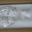 Floral Dinnerware Set for 4, 12-Piece Porcelain Plates and Bowls, Gold Rim