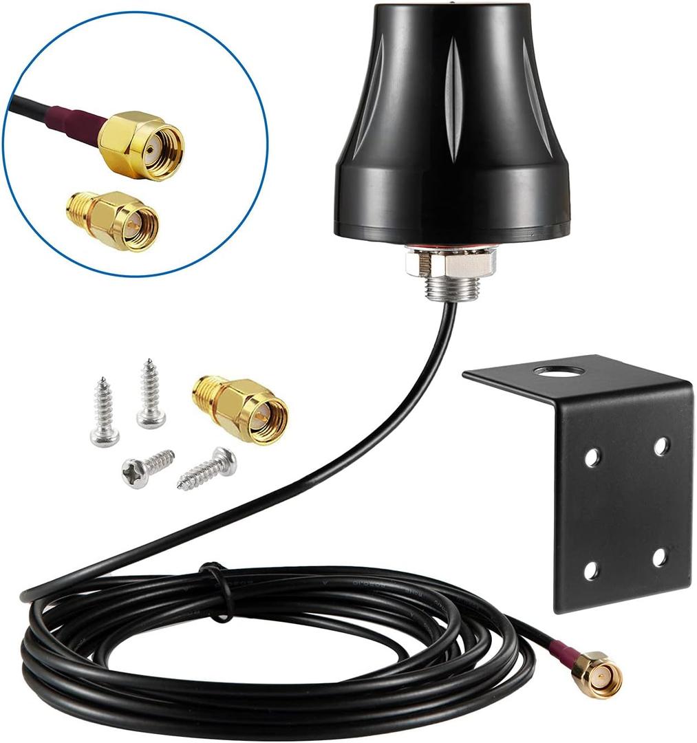 Waterproof Dual Band WiFi 2.4GHz 5GHz 5.8GHz Outdoor 5dBi RP-SMA/SMA Male Antenna for Wireless Video Security Camera Surveillance Recorder Vehicle Truck Rear View Backup Camera Reversing Monitor