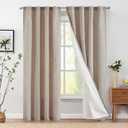 jinchan Linen Curtains with Privacy Lining 84 inch Length Lined Curtains for Living Room Bedroom Light Filtering Taupe Drapes Neutral Farmhouse Cottage Core Home Office Rod Pocket Back Tab 2 Panels