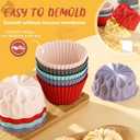 2 x 24 Pcs Mini Silicone Multi-shape Cake molds, 2.75 Inch 6 Shape, Valentines Flower Shape Baking Cups, Non-Stick, Reusable Flexible Baking Mold for Scones, Cakes, Bread, Jello, Muffins and Candies