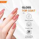 4 x XCVPL Gel Top Coat - No Wipe High Gloss Shine, Scratch & Stain Resistant, Quick Dry Clear Gel Polish for UV LED Nail Lamp, Long-Lasting 4+ Weeks, No Sticky Residue