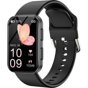 MorePro Health Fitness Tracker with Blood oxy-gen Monitor and 24/7 Heart Rate and Blood Pressure, Sleep Monitor, 120+ Sport Modes Waterproof Fitness Watch for Women Men Android iOS, Black