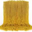 100PCS Bead Necklace, Gold Mardi Gras Beads Party Stuff, 33" Mardi Gras Christmas Beads Toy Costume, Festival Parade Throw Accessories for Wedding Birthday Pirate Party Baby Shower Supplies Decor