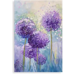 BJYCHG Dandelion Canvas Wall Art Abstract Purple Flower Pictures Floral Plant Painting Watercolor Artwork for Home Decor Unframed(Purple 12.00" x 18.00")