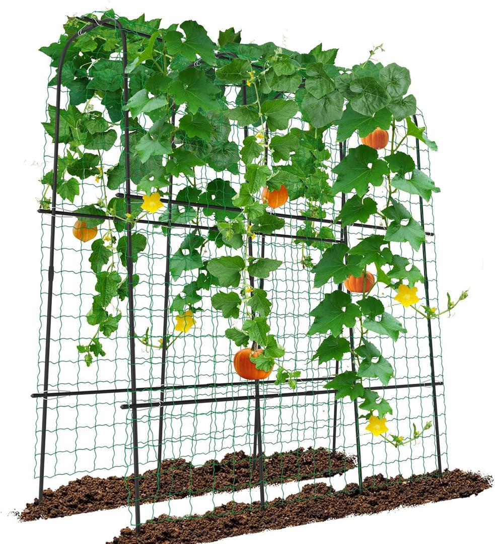 71'' L x 16'' W x 71'' H Large Tall Grape Vine Support Arch Arbor Trellis Plastic-Coated Metal Garden Arch Trellis for Climbing Plants Vine Yard Outdoor Patio Lawn Yard Garden Decoration (71'' H x 71'' L x 16'' W)