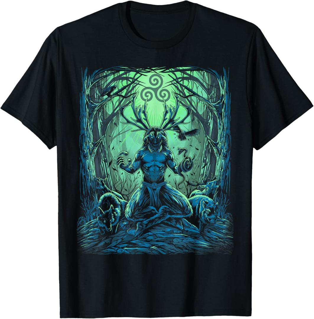 Cernunnos Irish Celtic Pagan Mythology Scottish Wicca God T-Shirt, Male, Large