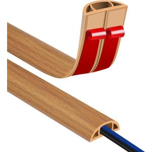 Floor Cord Covers for Wires 10FT Cable Hider Wire Cover Self Adhesive Cord Hider Floor for Offices, Homes, Workshops, Warehouses Cable Cavity 0.39" W x 0.27" H