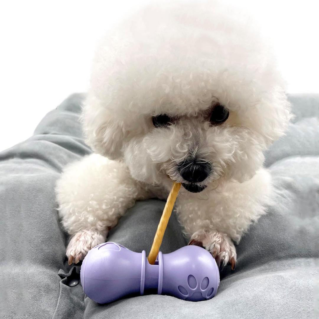 BoniVet Bully Stick Holder for Dogs, Chew Holder, Prevent Choking Safety Device (Purple, Small)