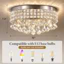 Chrome Crystal Flush Ceiling Light: Modern Dome Bedroom Bathroom Chandelier