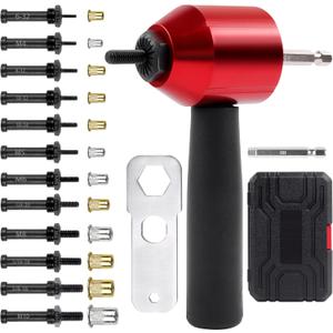 YUZES Rivet Nut Tool Adapter for Cordless Drill Electric- Newly Labor-Saving Rivet Gun Kit Professional Rivet Nut Tool kit with Carrying Case (Rivet Nut Tool-30-R1)