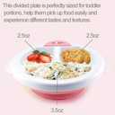 Matyz Baby Feeding Suction Warm Plate with Draining and Drying Design - Stay Put Divided Plate for Kids - Including 1 Toddler Plate and 2 Spoons - Microwave & Dishwasher Safe (Pink)