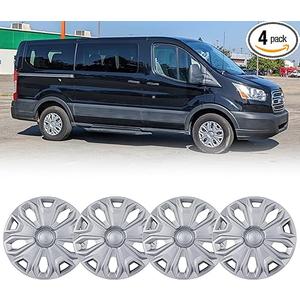 Hubcap Wheel Covers for 2015-2026 Ford Transit 150 250 350 350HD ABS Hubcap Replacement Set of 4, 17 inch Silver