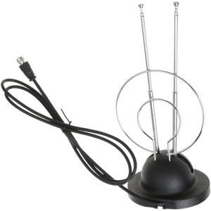 Trisonic Rabbit Ear Digital Ready TV Antenna HDTV VHF UHF with Coax Cable