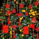 Winlyn 106 Pcs Chinese New Year Decorations Chinese Hanging Good Luck Ornaments Red Lanterns Festive Tree Ornaments Paper Fans for Asian Chinese Lunar New Year 2026 Year of The Horse Party Decor