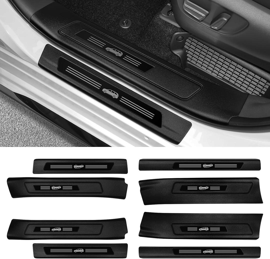 Door Sill Guards Compatible with Toyota Sienna 2021-2025 2026 Accessories ABS Material Door Entry Guard Plate Decoration Front and Rear Door Pedal Kick Protection 8PCS