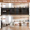120" Retractable Baby Gate Extra Wide, 41" Tall Retractable Dog Gate for Stairs, Doorways, Decks, Mesh Gate Long Child Gate Pet Gate for Indoor, Outdoor, with Reinforced Mesh Rods, Dual Locks