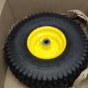 1PCS 15x6.00-6 Lawn Mower Tires, 4 Ply Tubeless 15x6-6 Front Tire Assembly Replacement for Craftsman/John Deere/Cub Cadet Riding Mowers,570lbs Capacity,3" Offset Hub,3/4" Bushing